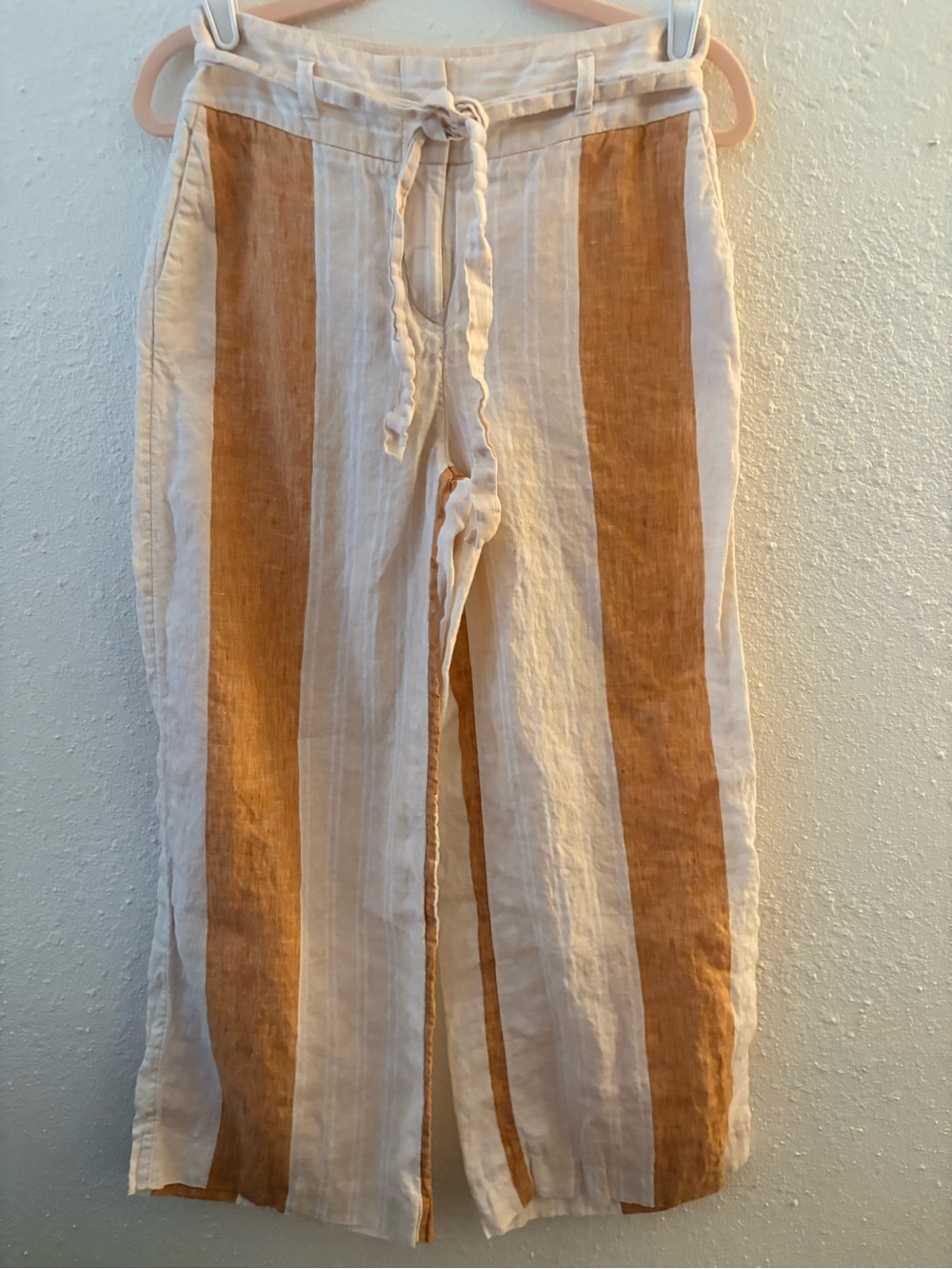 Anthropologie Ett:TWA Striped Wide-Leg Linen Pants - Size 2